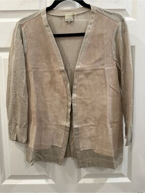 Anthropologie ecru cardigan Sz S hook closure EUC